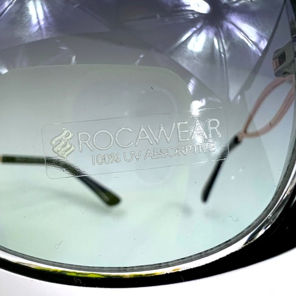 ROCAWEAR BLACK & CLEAR FRAME WITH THE SIDES GOLD SUNGLASSES, 100% UV PROTECTION - Picture 6 of 13